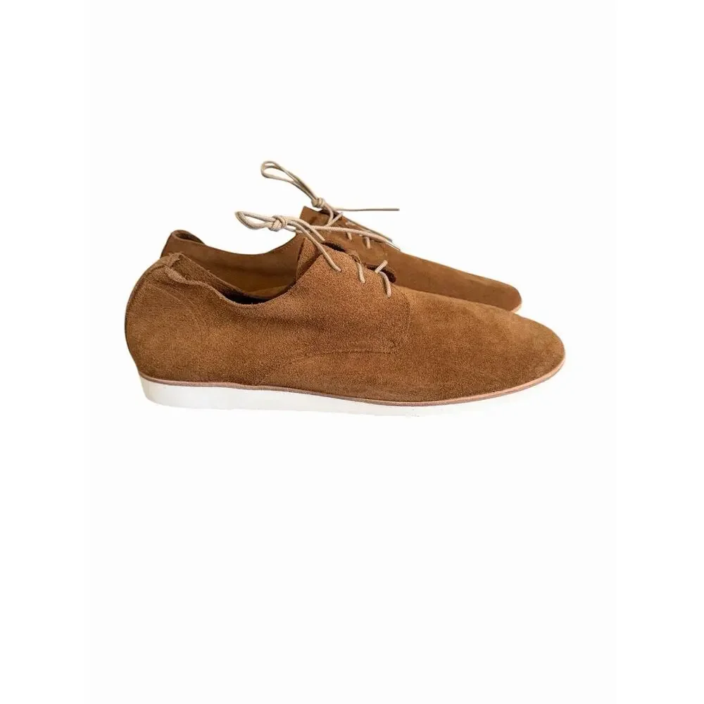 NISOLO Mens Tan Suede Lightweight Derby Shoes Lace Up Casual Dress Shoes 11.5