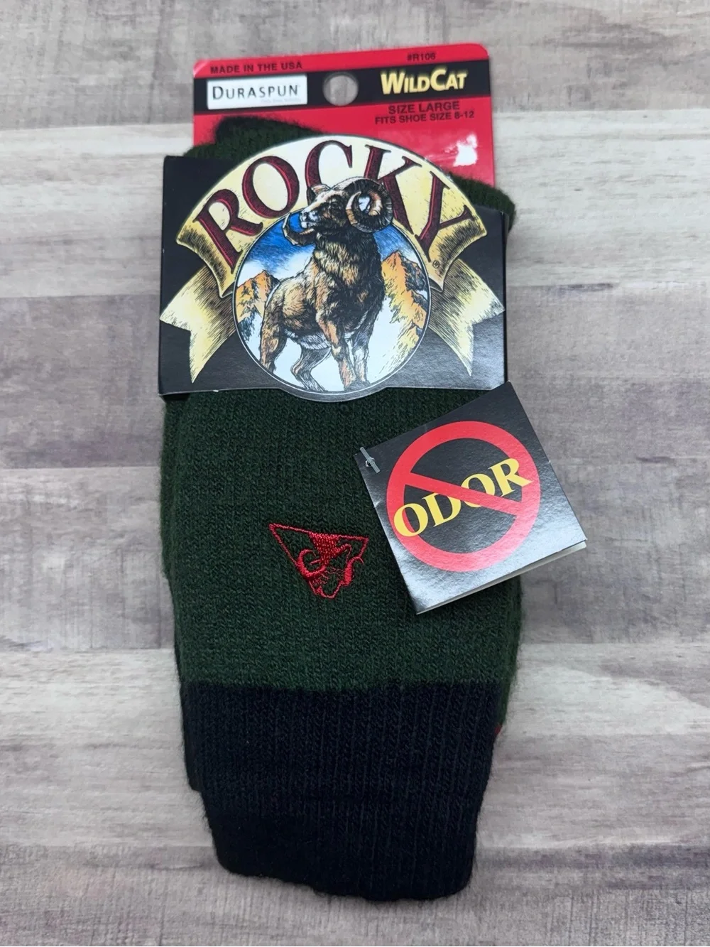 Vintage Men's Rocky WildCat Duraspun Socks Size Large