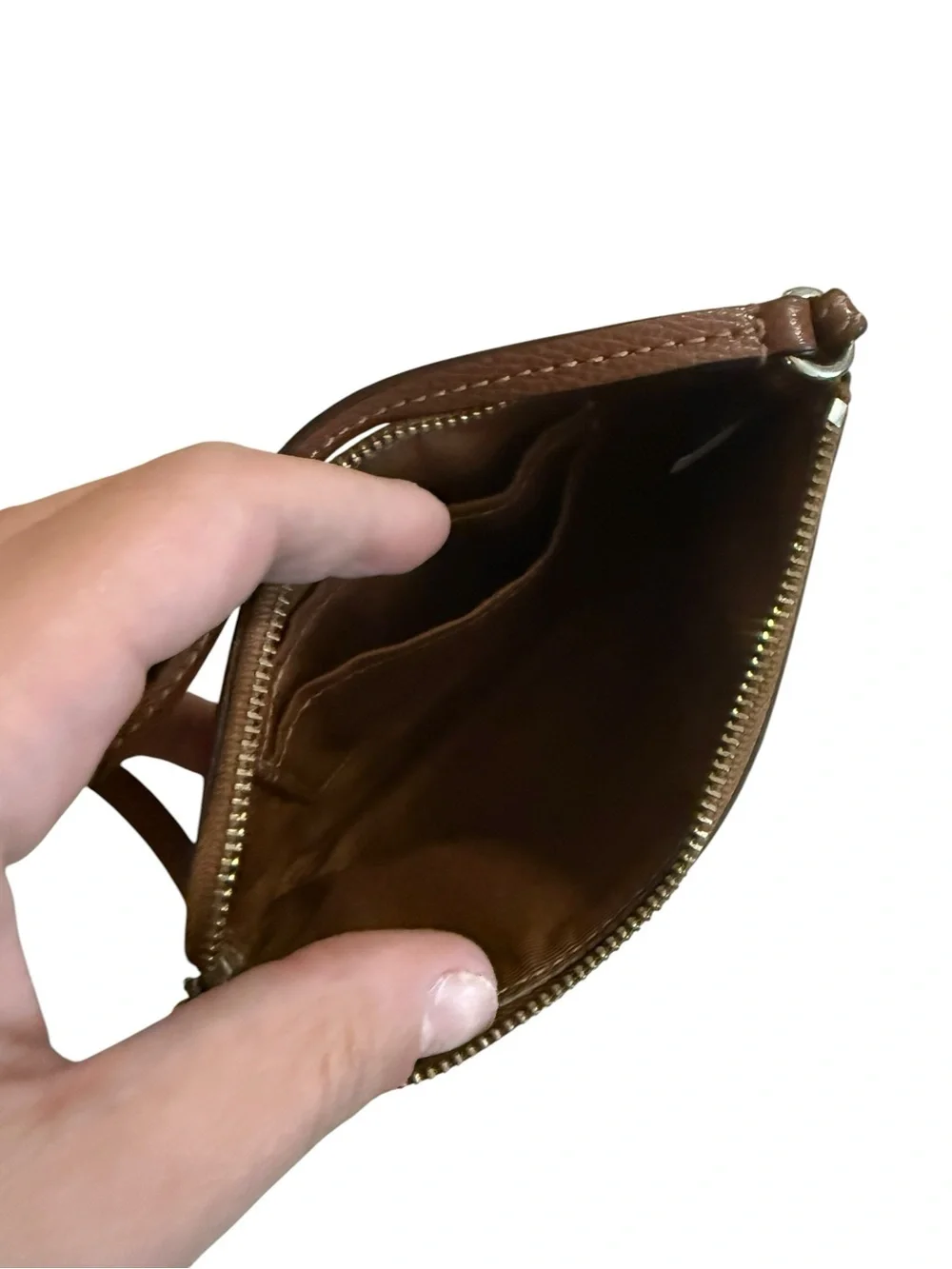 Coach Brown Leather Wristlet