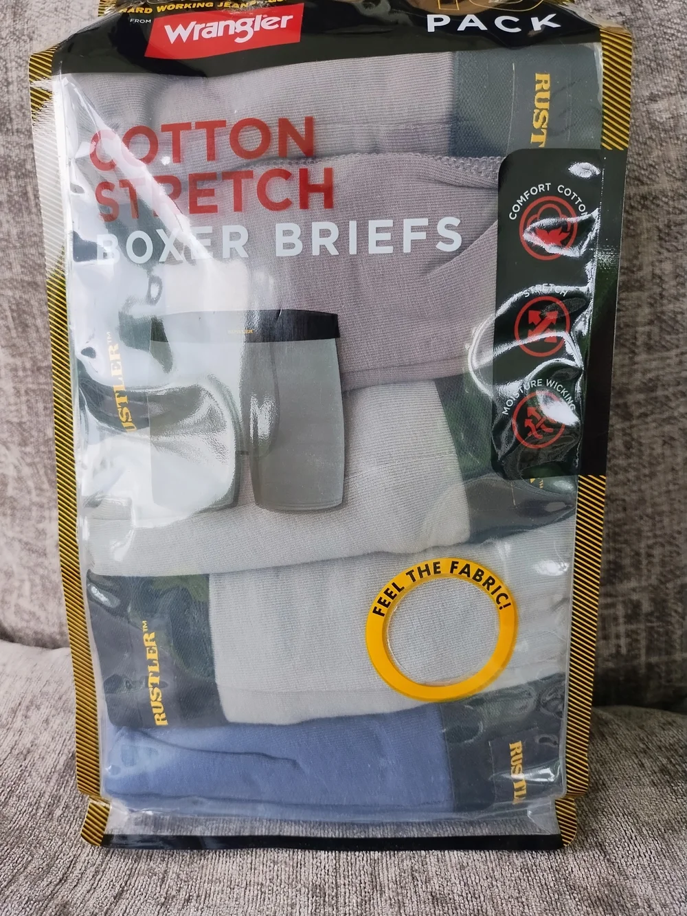 NWT Wrangler Cotton Stretch Boxer Briefs, Pack Of 10, Size XL (40-42)