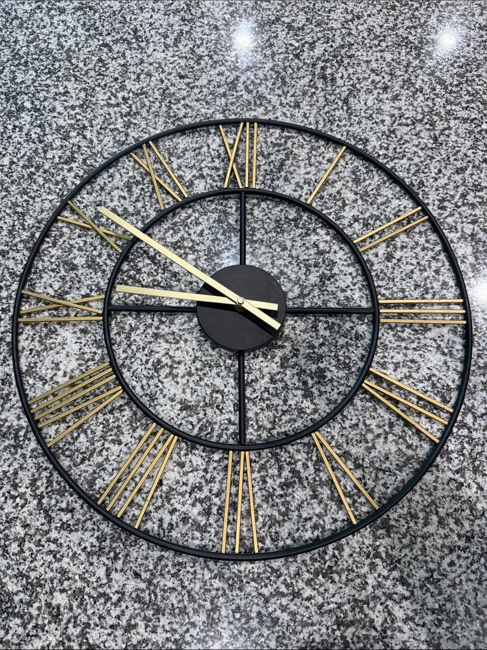 Black and Gold Roman Numerals Clock