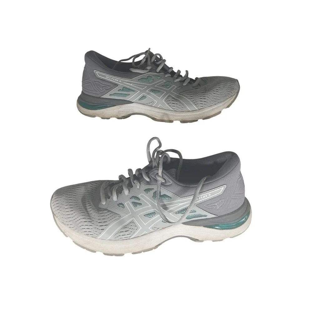 ASICS Gel Nimbus 25 Running Shoes Light Grey Teal‎ Women's Size 9.5 US