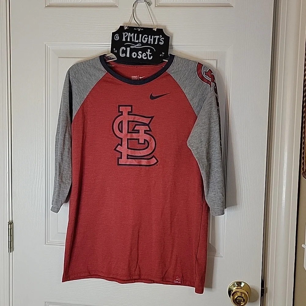 The Nike Tee St Louis Cardinals Ladies Large Top Red Gray Navy White
