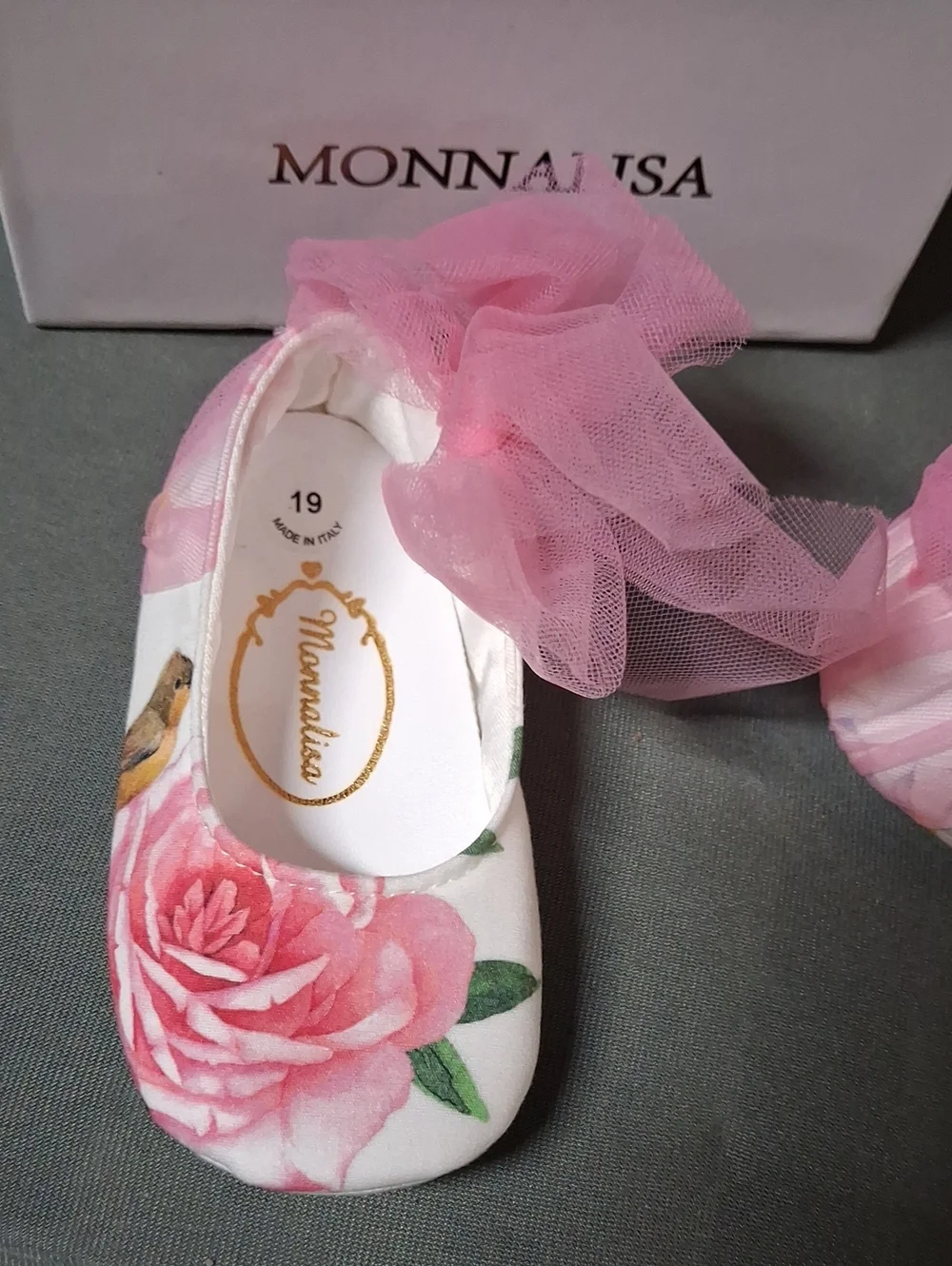 NWT MonnaLisa Pre-Walker  Baby Shoes Roseline Poppin Birdhouses