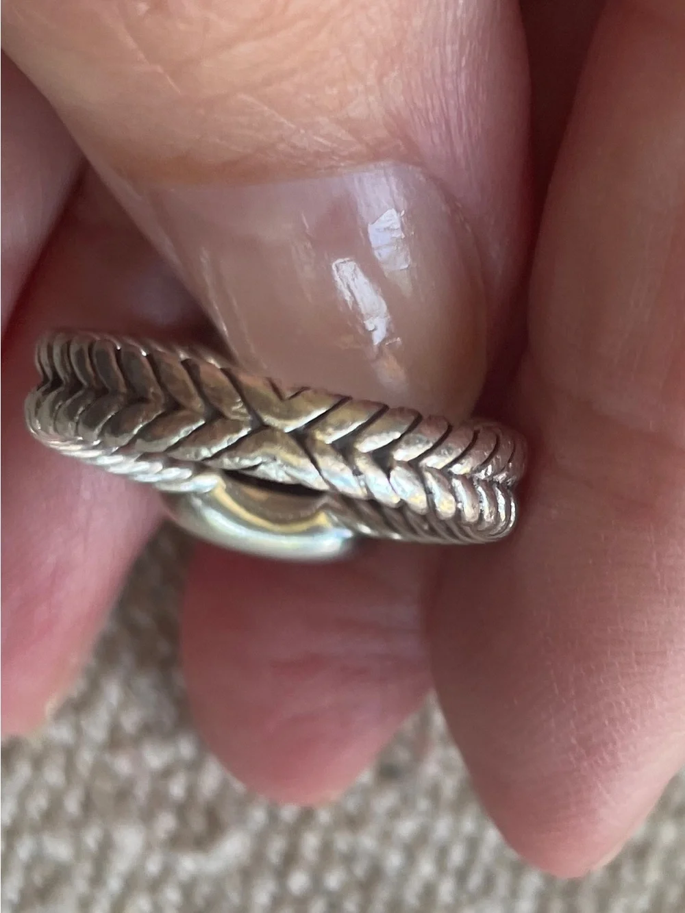 David Yurman petite Albion sz 6 Sterling Silver Pave Square Cluster Ring -