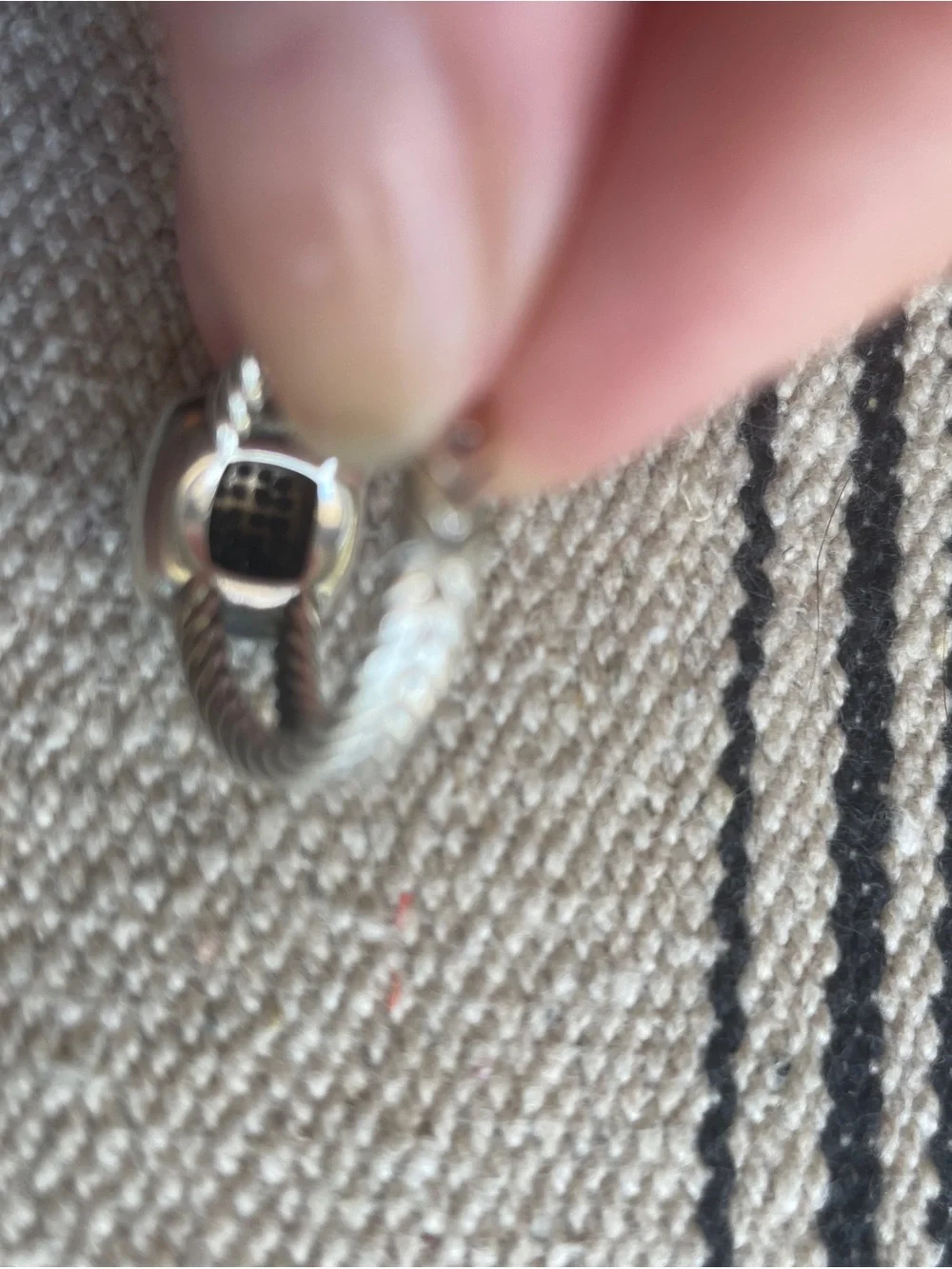 David Yurman petite Albion sz 6 Sterling Silver Pave Square Cluster Ring -