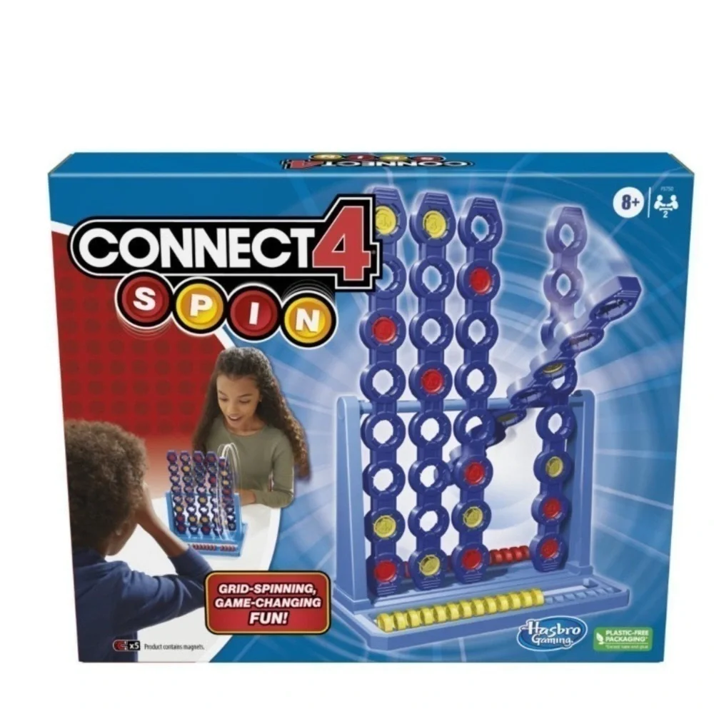 Hasbro Connect 4 Spin Game, Features Spinning Connect 4 Grid, Game for 2 Player