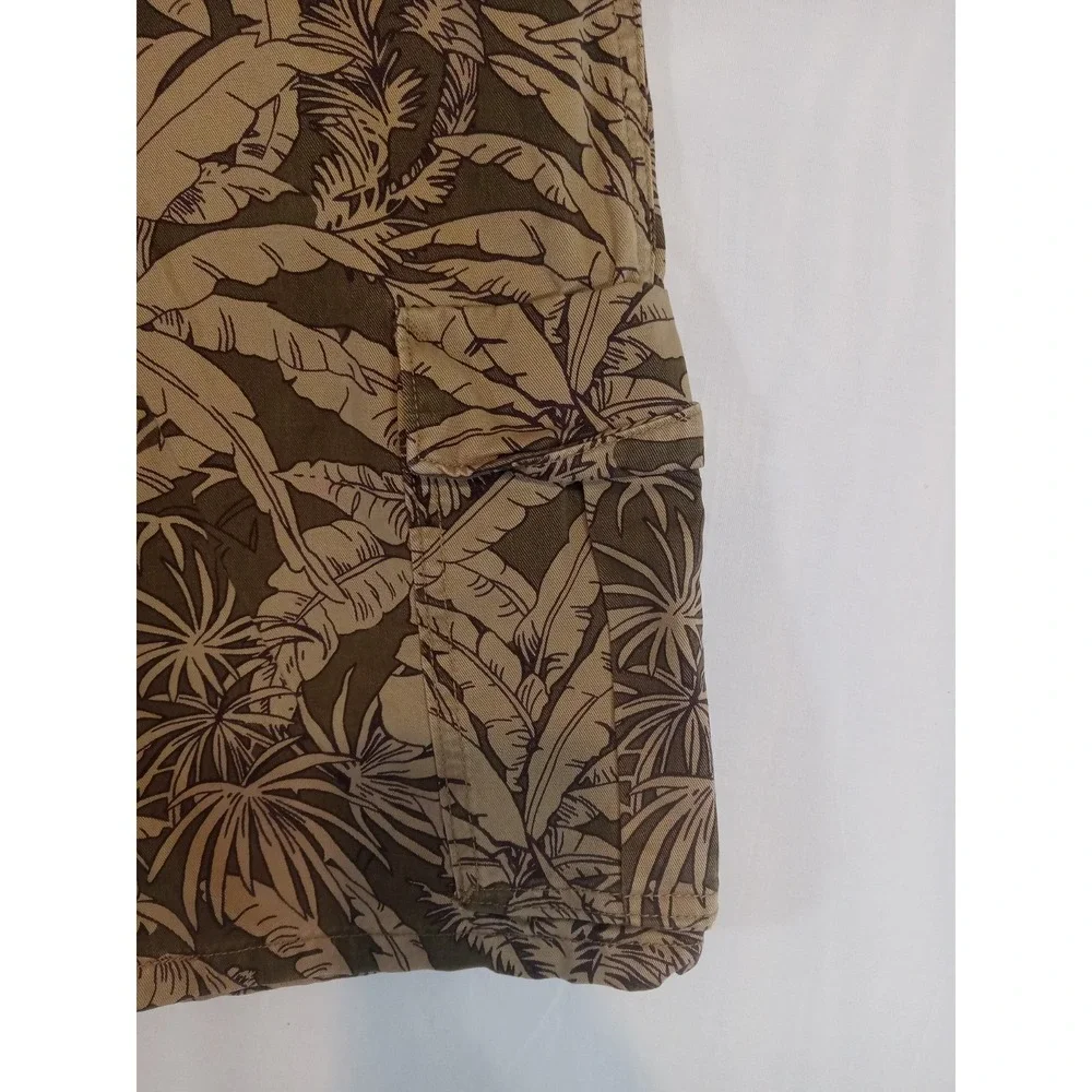 Levi's Tropical Leaf Print Cargo Shorts Men's W32 Brown Green Hawaiian Cotton