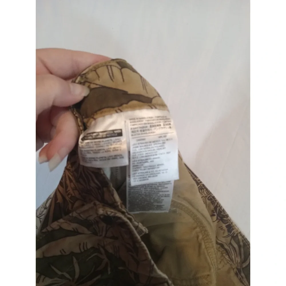 Levi's Tropical Leaf Print Cargo Shorts Men's W32 Brown Green Hawaiian Cotton