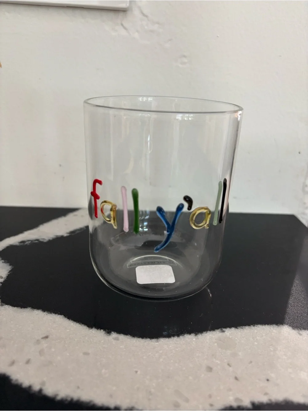 Anthropologie 'fall y'all' Multicolor Glass Tumbler