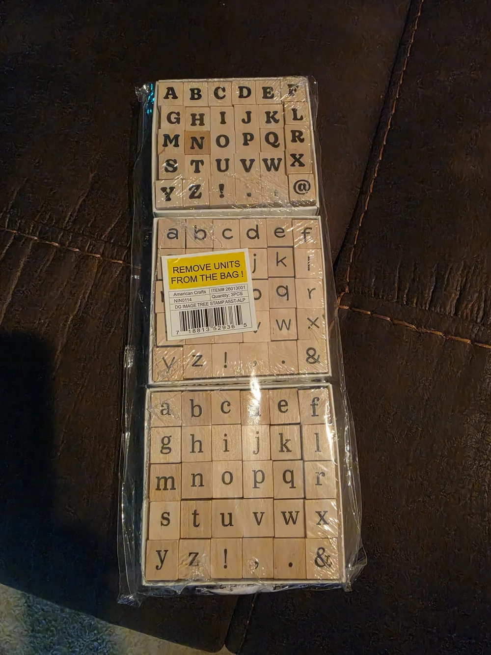 💖 Wooden Alphabet Stamp Set - Upper & Lowercase Letters Craft Hobby Lettering