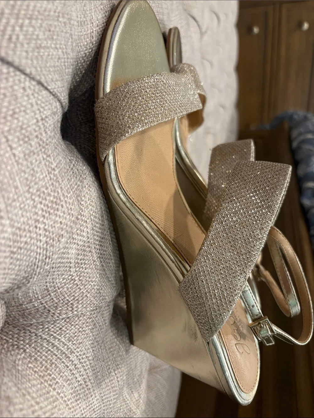 Jewel Badgley Mischka glittery straps