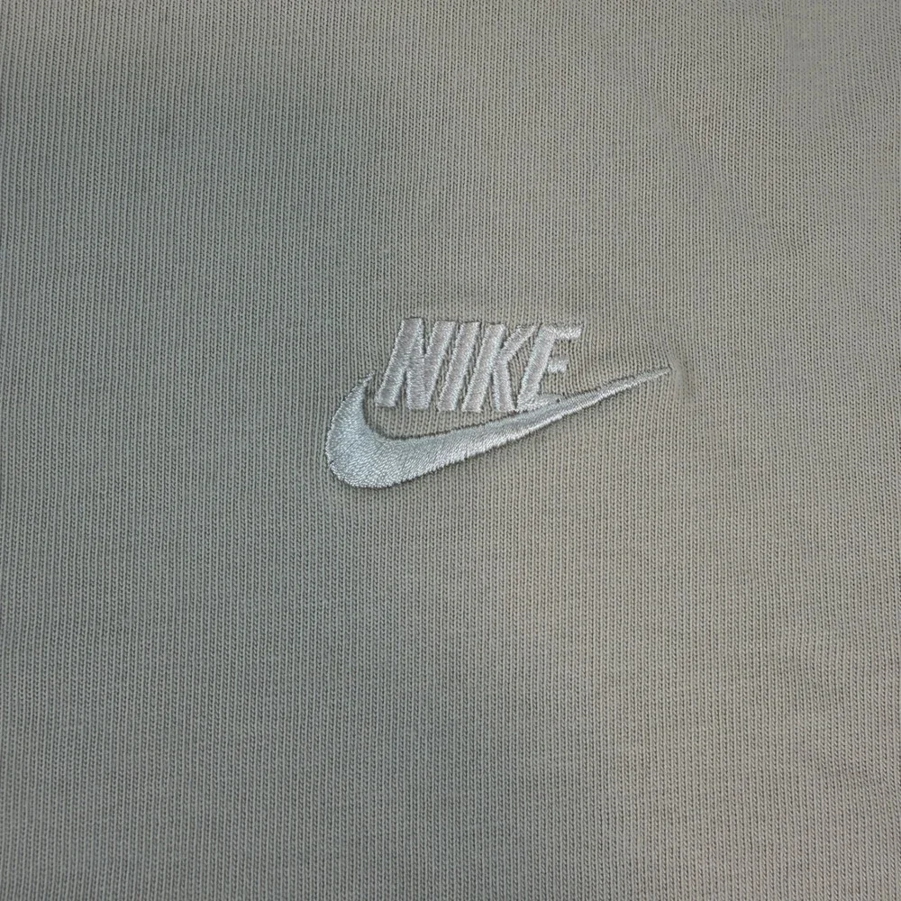Nike Sportswear Essential Cropped Tee Beige Embroidered Logo Women's Large
