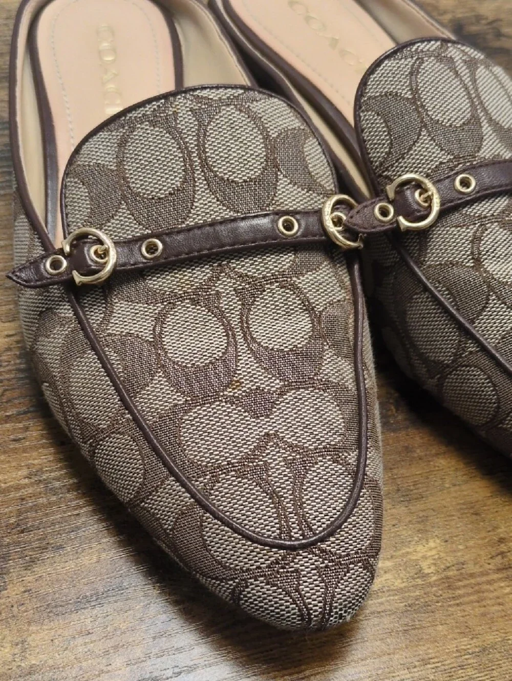 Coach slip mules
