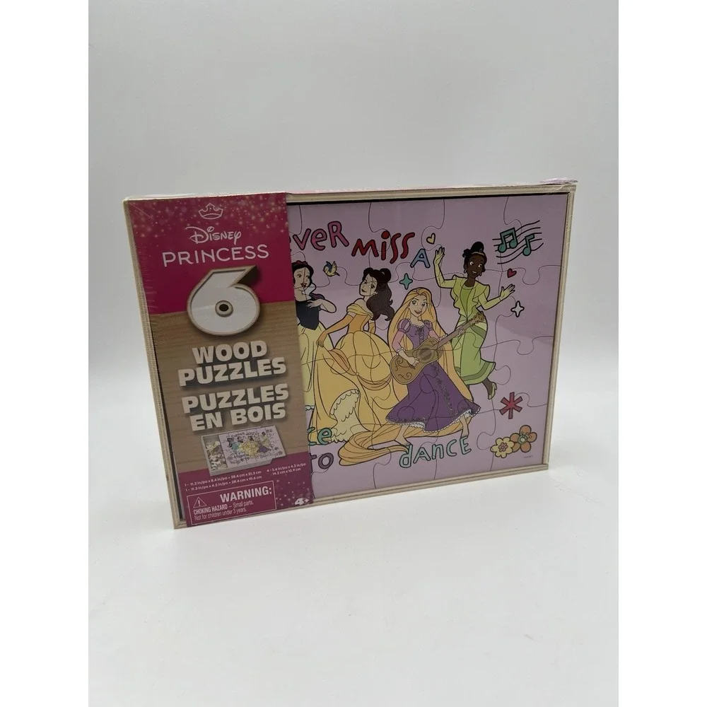 Disney Princess 6 Wooden Puzzles Set New Sealed Spin Master Walmart Exclusive