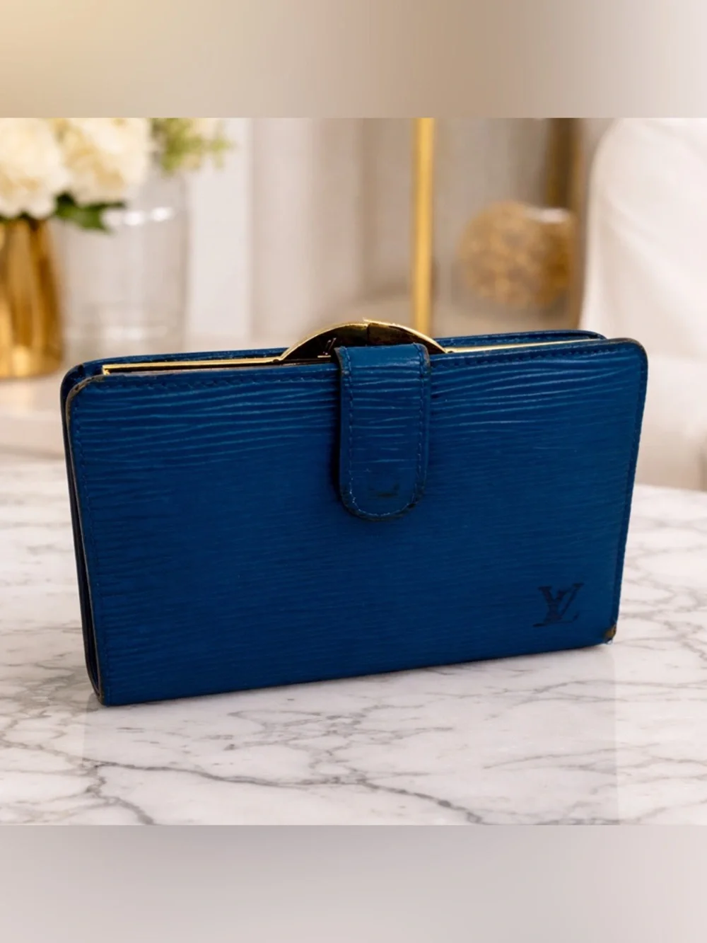 Louis Vuitton 100% Authentic Royal Blue Wallet With Gold Hardware​
