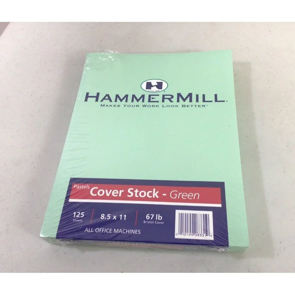 Hammer Mill Cover Stock Green 125 Sheets 8.5x11 Office New