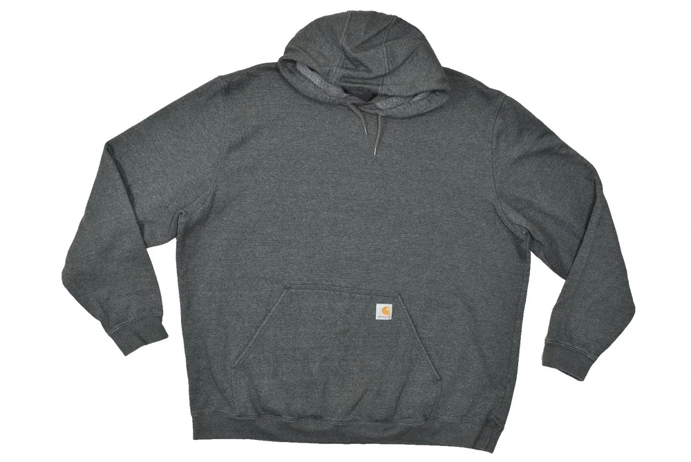 Carhartt Hoodie Mens 2XL Loose Fit Charcoal Gray K121 Midweight Pullover Sweater