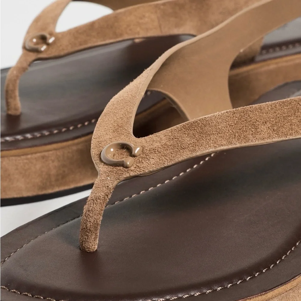 Coach Sculpted C Platform Suede Thong