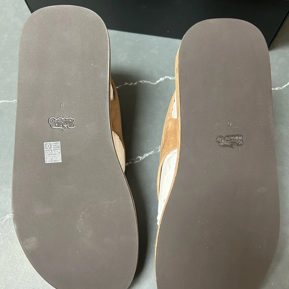 Coach Sculpted C Platform Suede Thong
