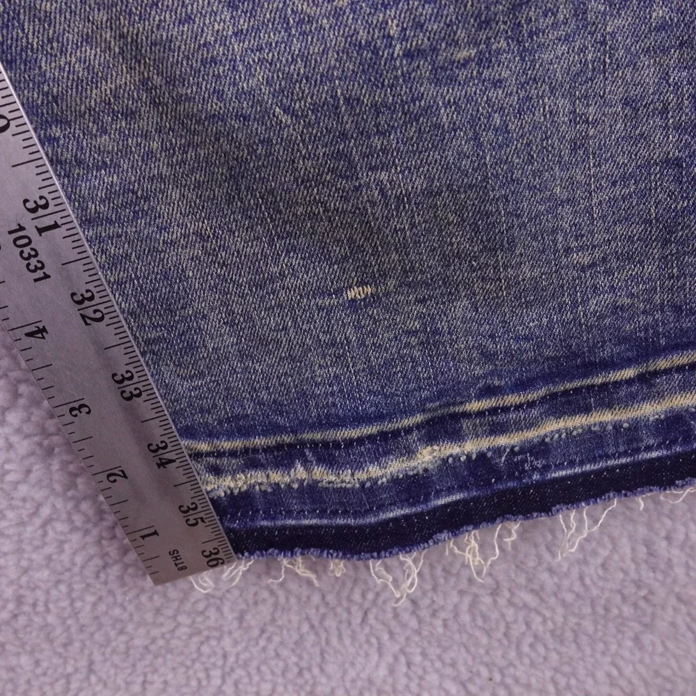 Valabasas Mens Distressed Stacked Flare Carpenter Jeans Blue Size 36 Heavy Rip