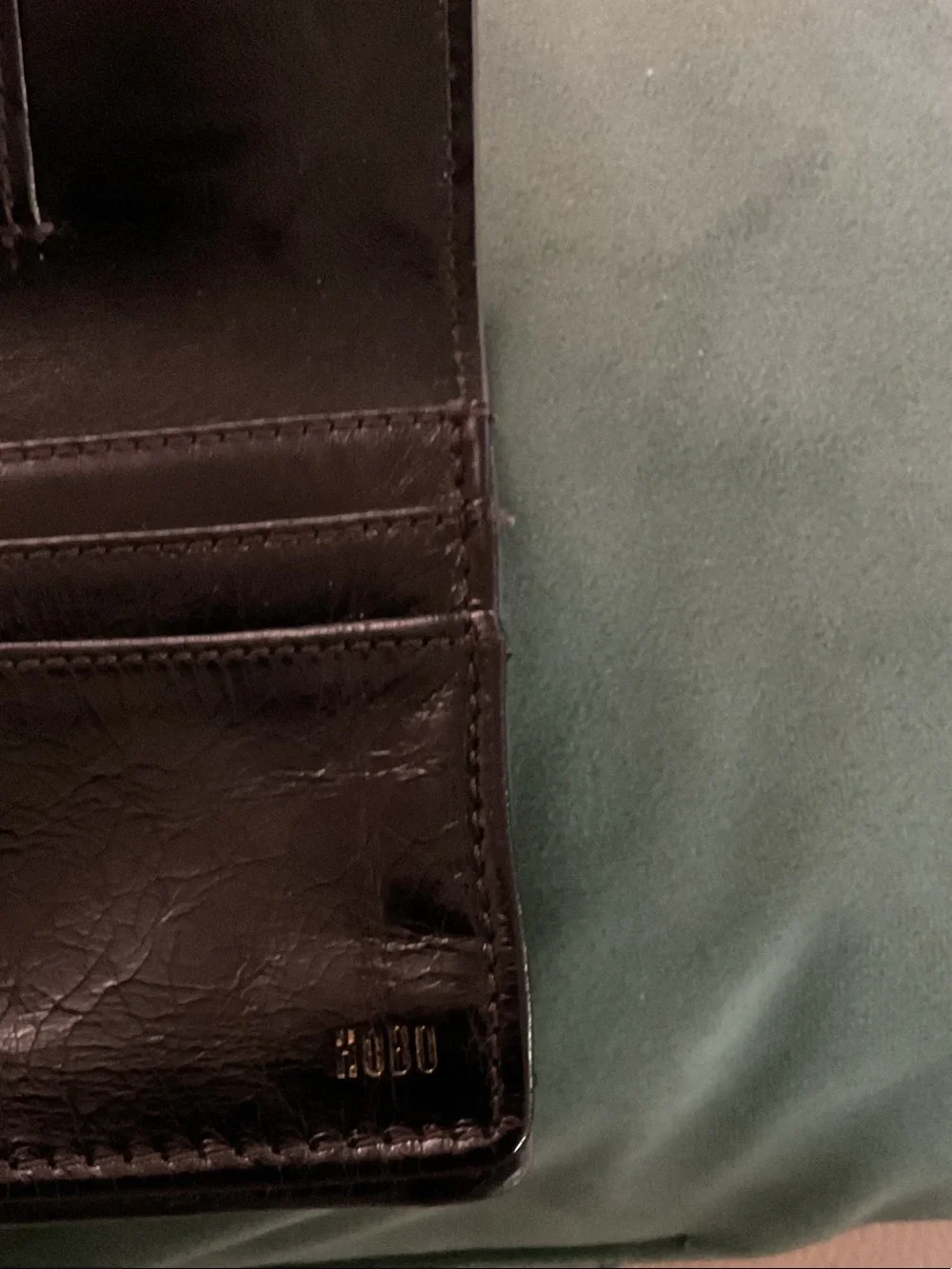 HOBO Black Leather Snap-Closure Wallet