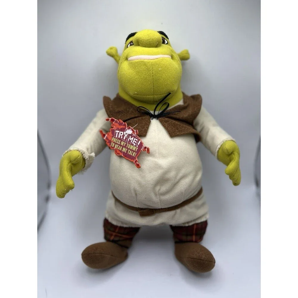 Shrek 2 Talking Shrek Plush 14” 2003 Hasbro DreamWorks Toy Doll Works