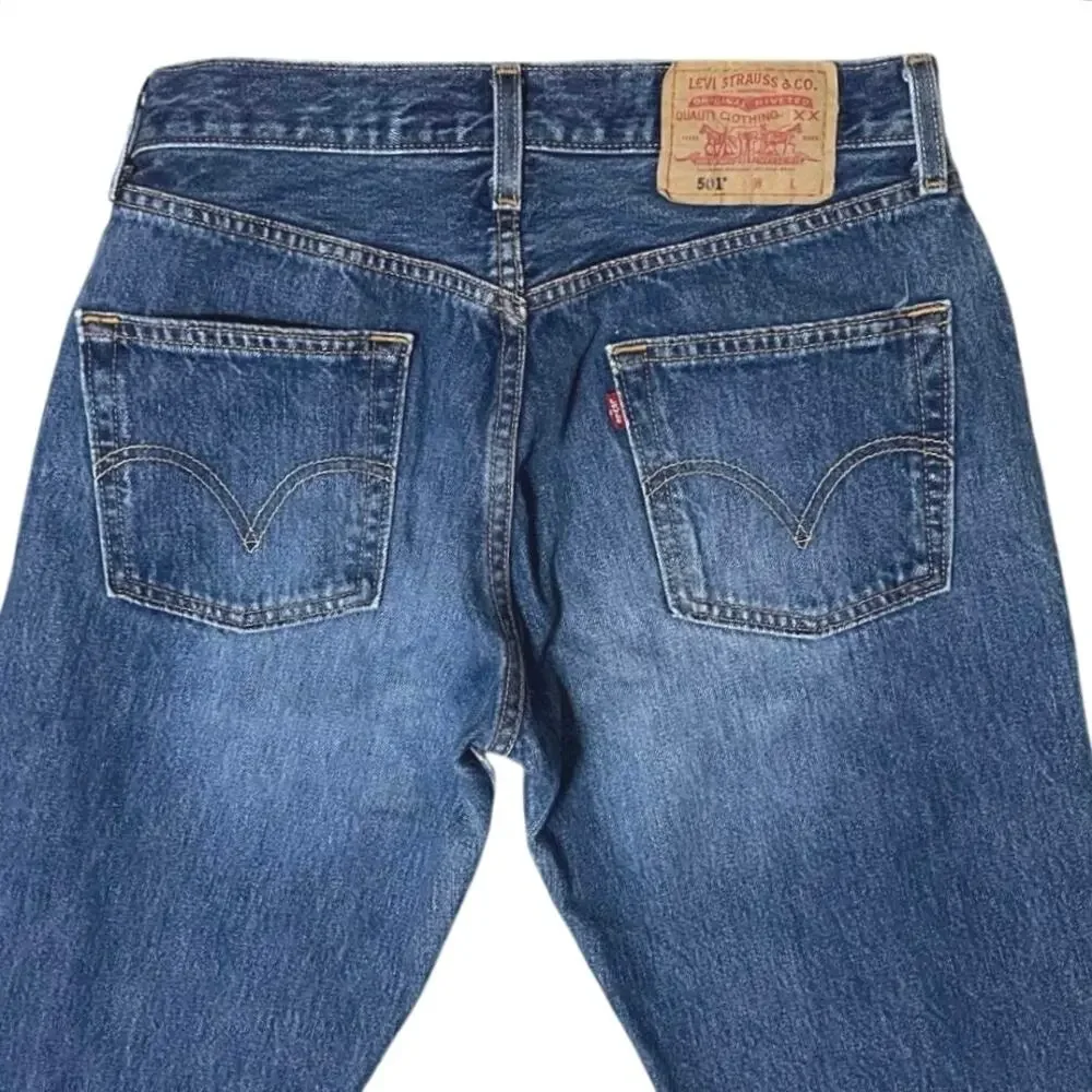 VTG 2003 Levi's 501 Original Fit Straight Leg Denim Button Fly Jeans Y2K