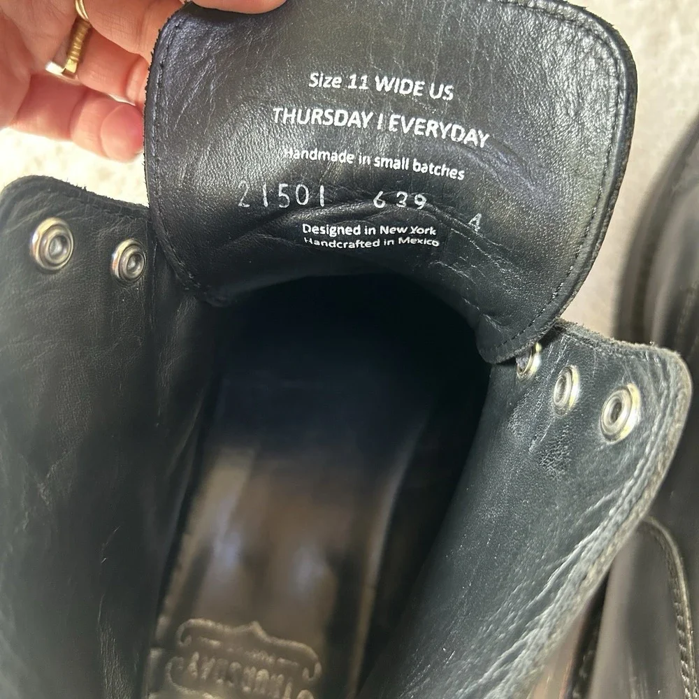 Thursday Boot Co Everyday Captain Boots Men 11 WIDE Black Chukka Dress Combat