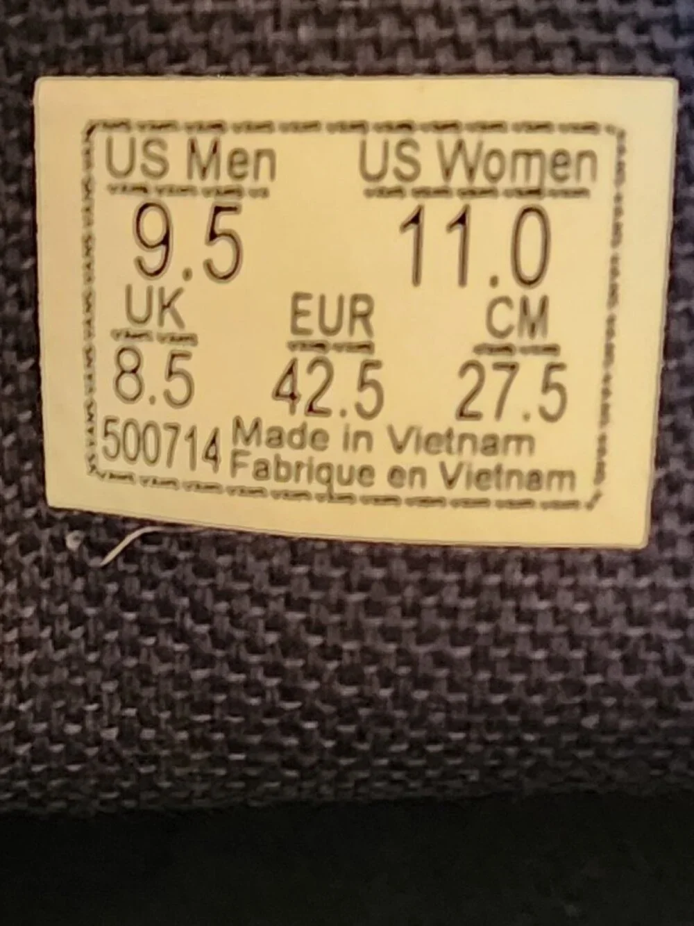 Vans men size