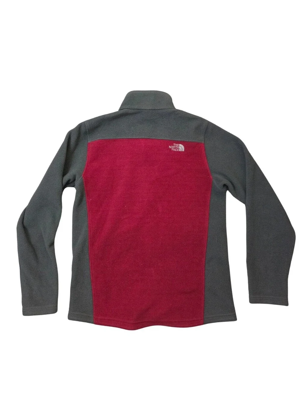 The North Face Full Zip Fleece Jacket Mens S Red Gray Hiking Outdoor Gorpcore