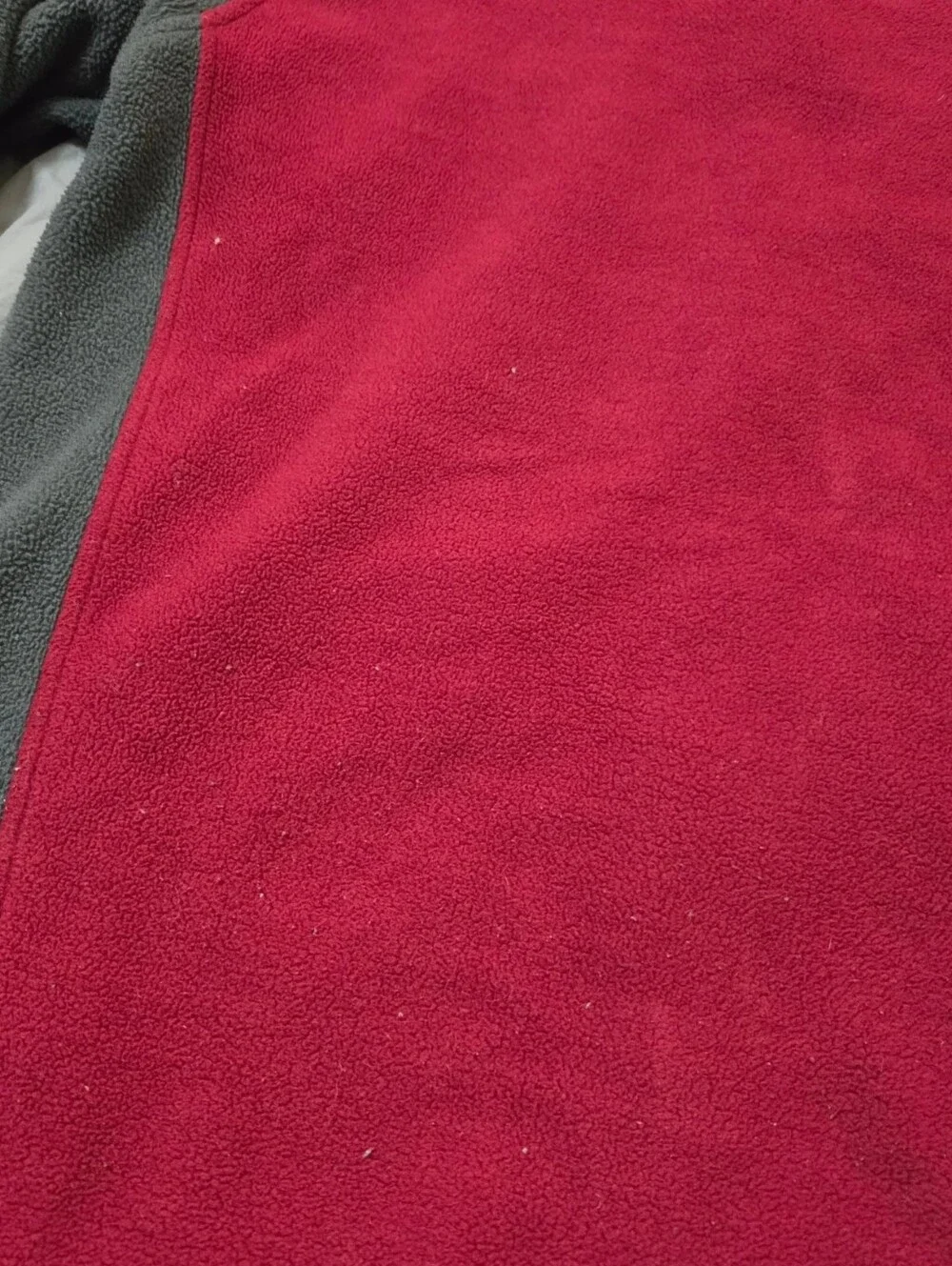 The North Face Full Zip Fleece Jacket Mens S Red Gray Hiking Outdoor Gorpcore