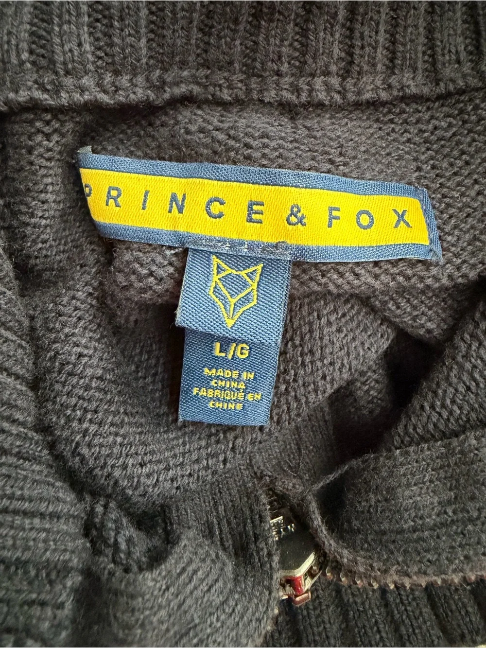 Prince & Fox Men's Half-Zip Navy Blue Sweater