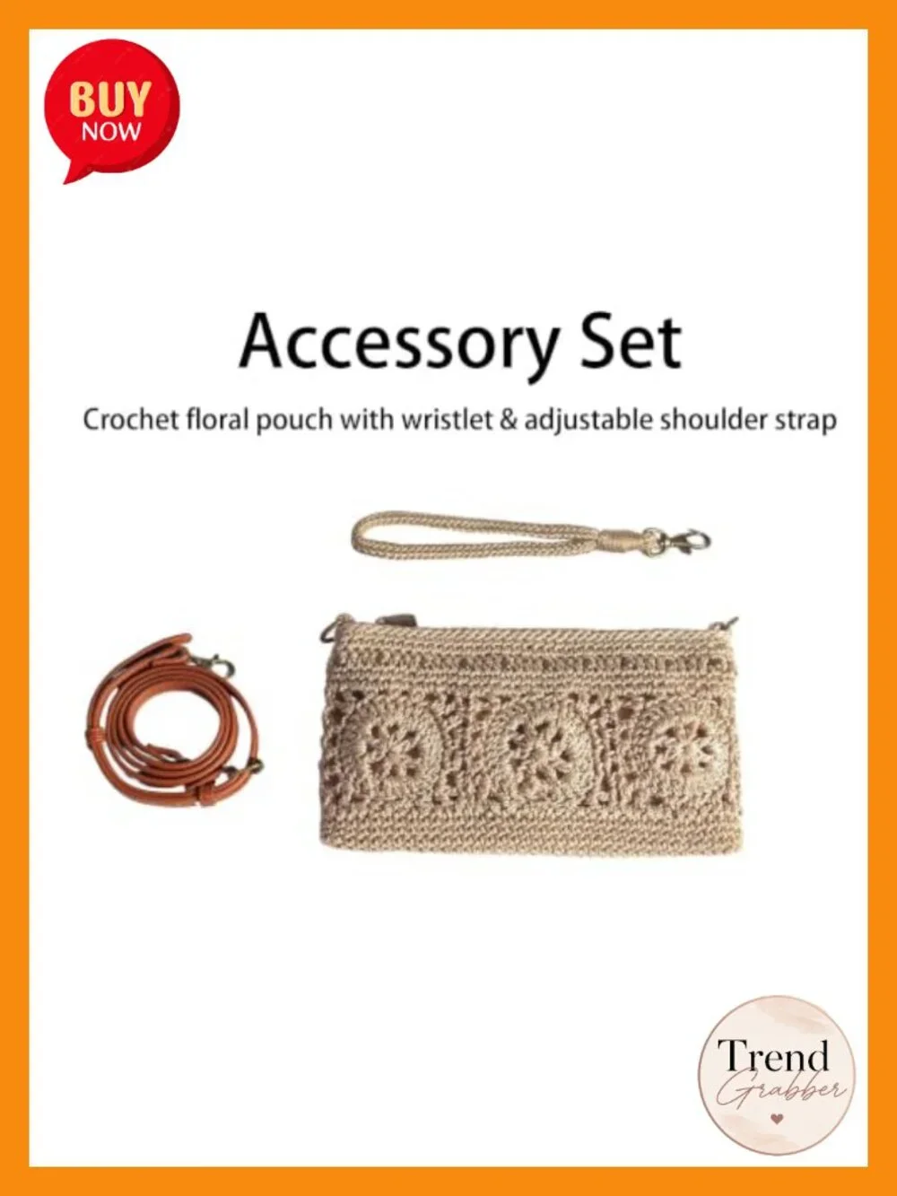 Handmade Crochet Wristlet Wallet Clutch Crossbody Shoulder Bag Phone Purse
