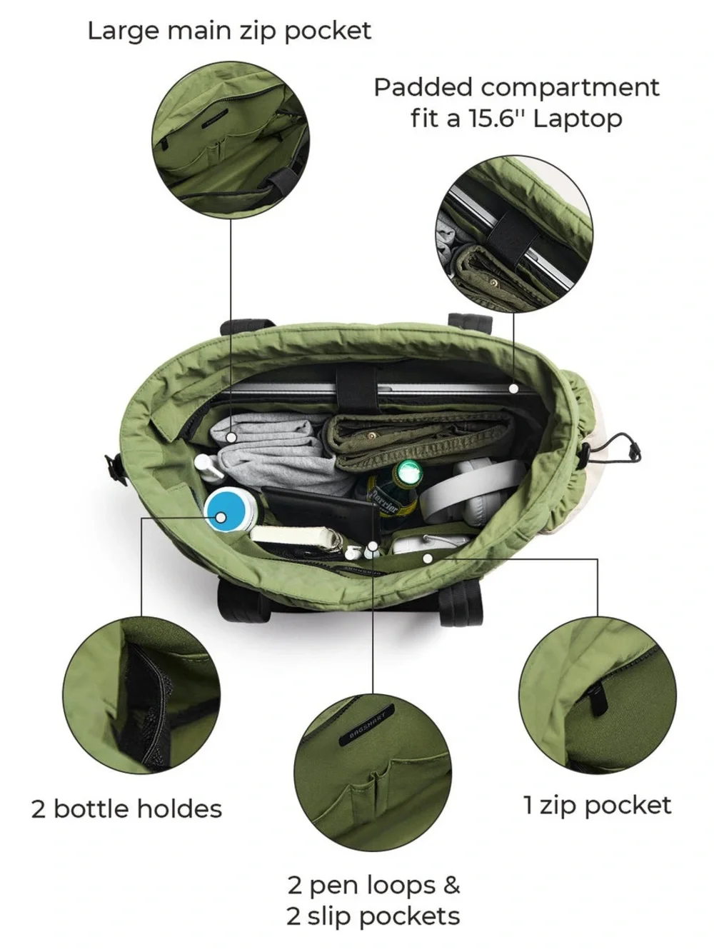 Bagsmart stylish olive