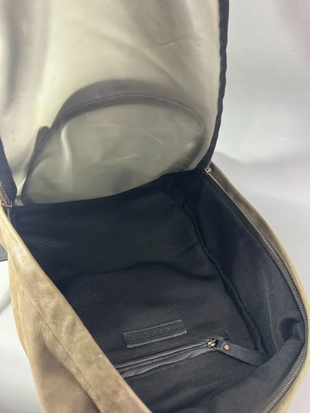 Haerfest Taupe Leather with PVC Backpack