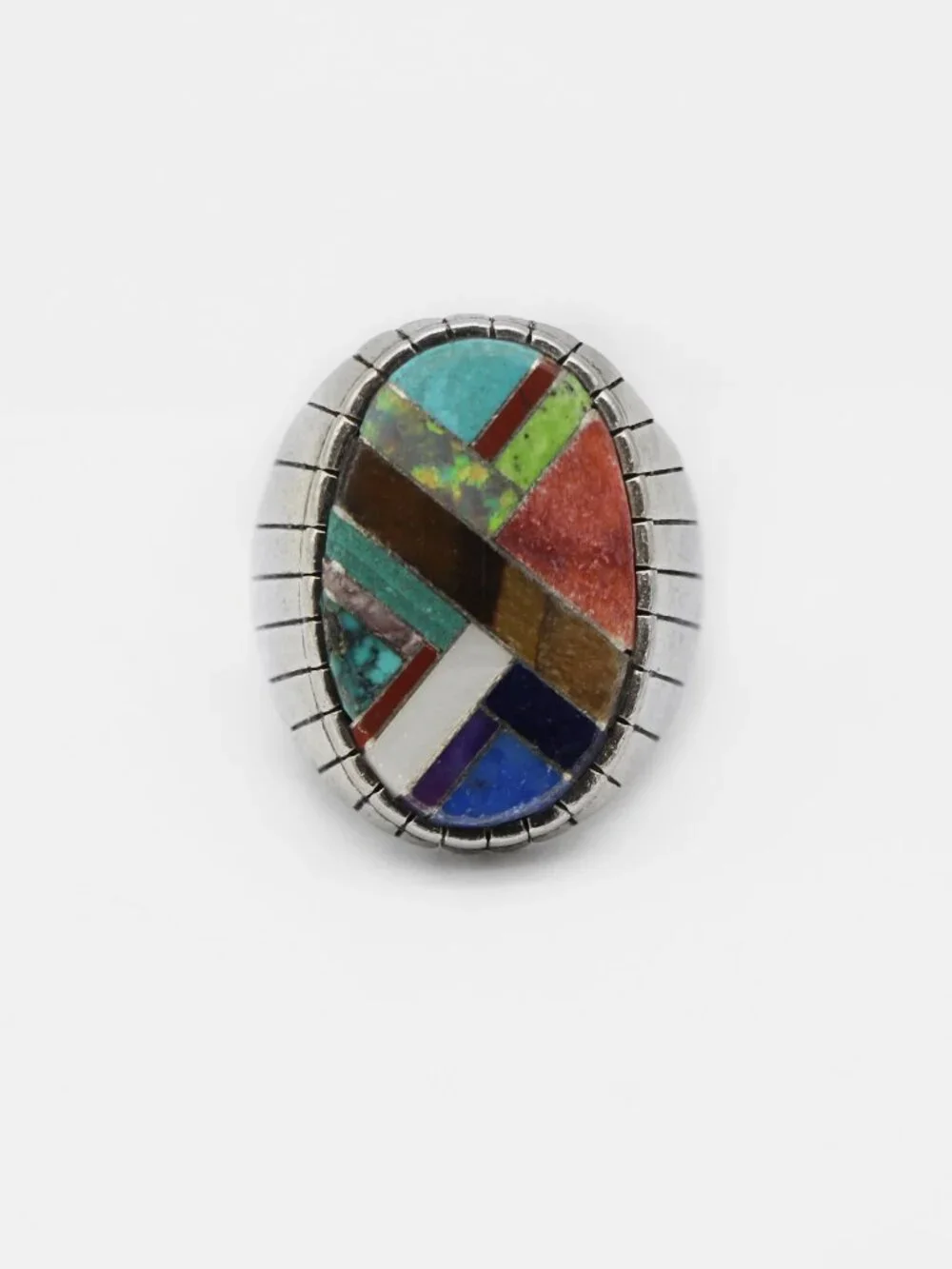 Native American RayJack Multistone InlaySterling Silver Ring
