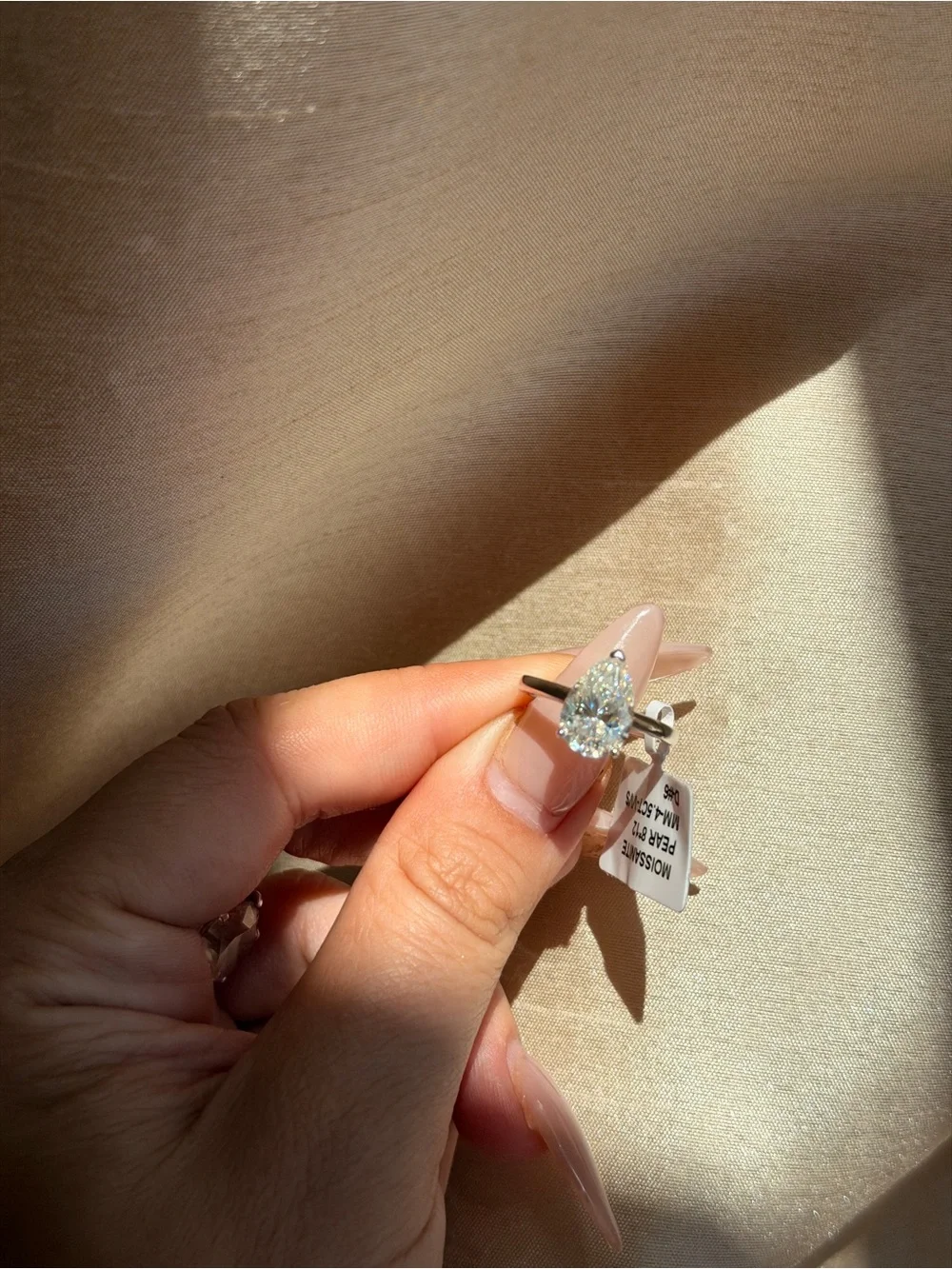 Pear Moissanite Ring
