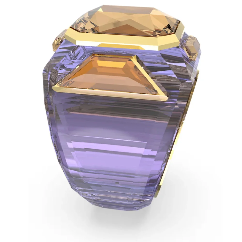 Swarovski Chroma cocktail ring Purple, Gold-tone plated Eur 52 / 6 USA