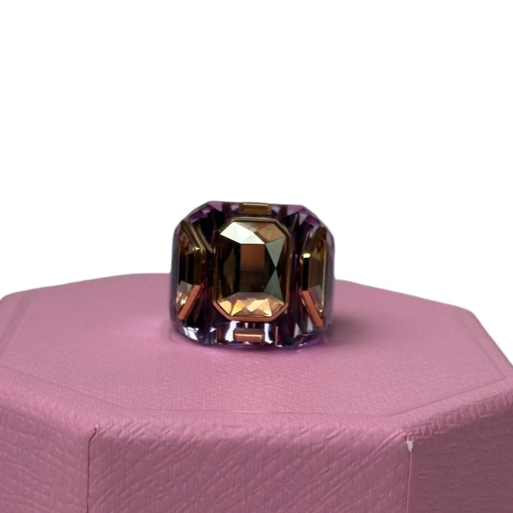 Swarovski Chroma cocktail ring Purple, Gold-tone plated Eur 52 / 6 USA