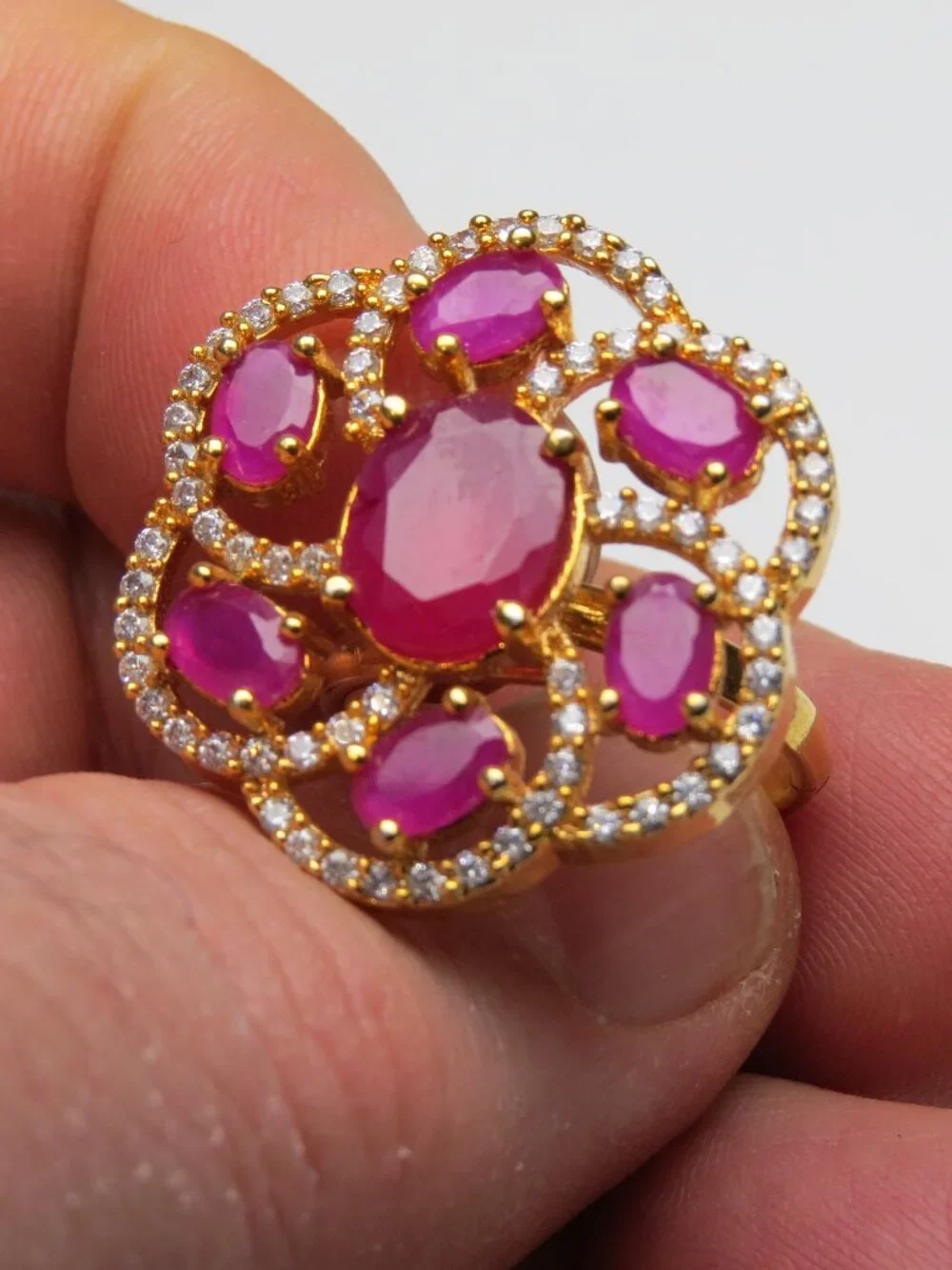 14k Diamond Ruby Ring