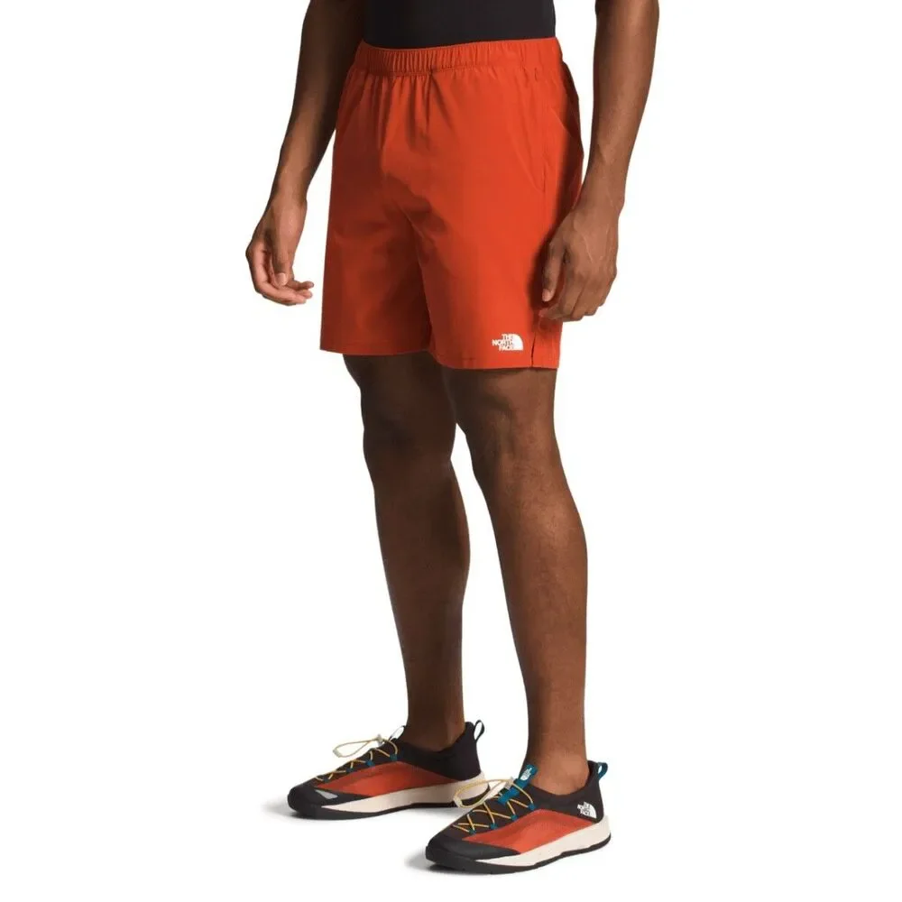 The North Face Men's S Athletic Shorts Orange Elastic Waist NWT Hiking Running