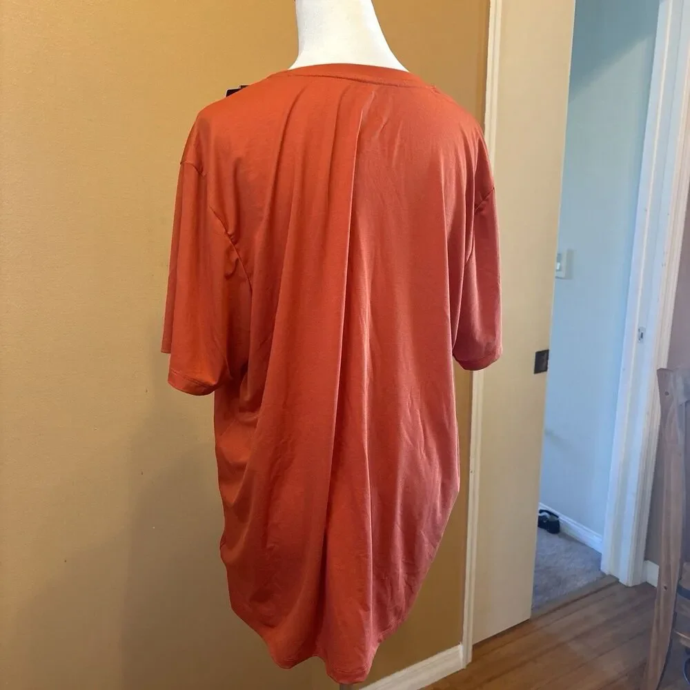 The North Face Men's L Wander Sun Tee Shirt Orange UPF40 NWT Hiking Pullover