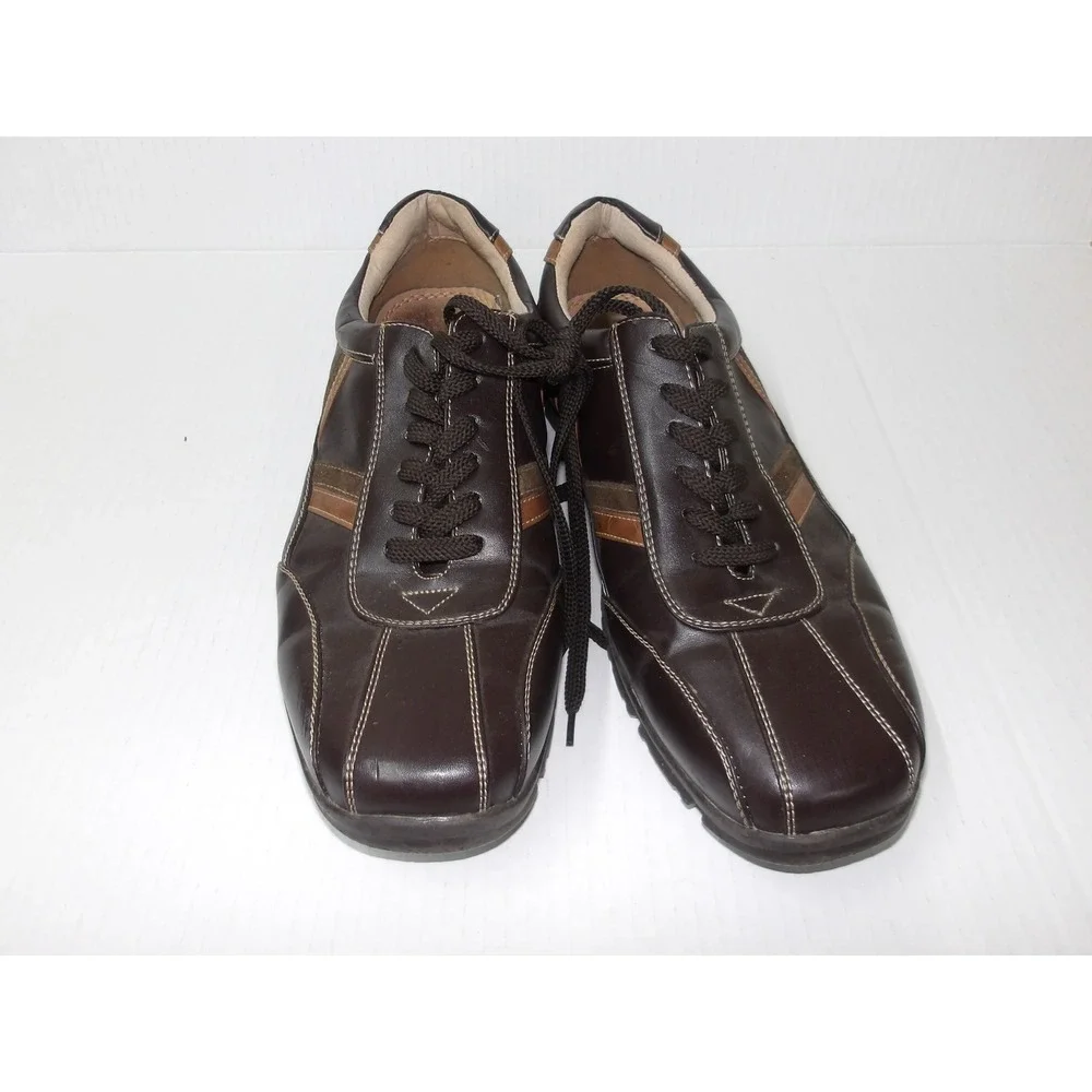 Steve Madden BESSTT Mens 10 M Brown Leather Lined Sneakers Shoes / #26724