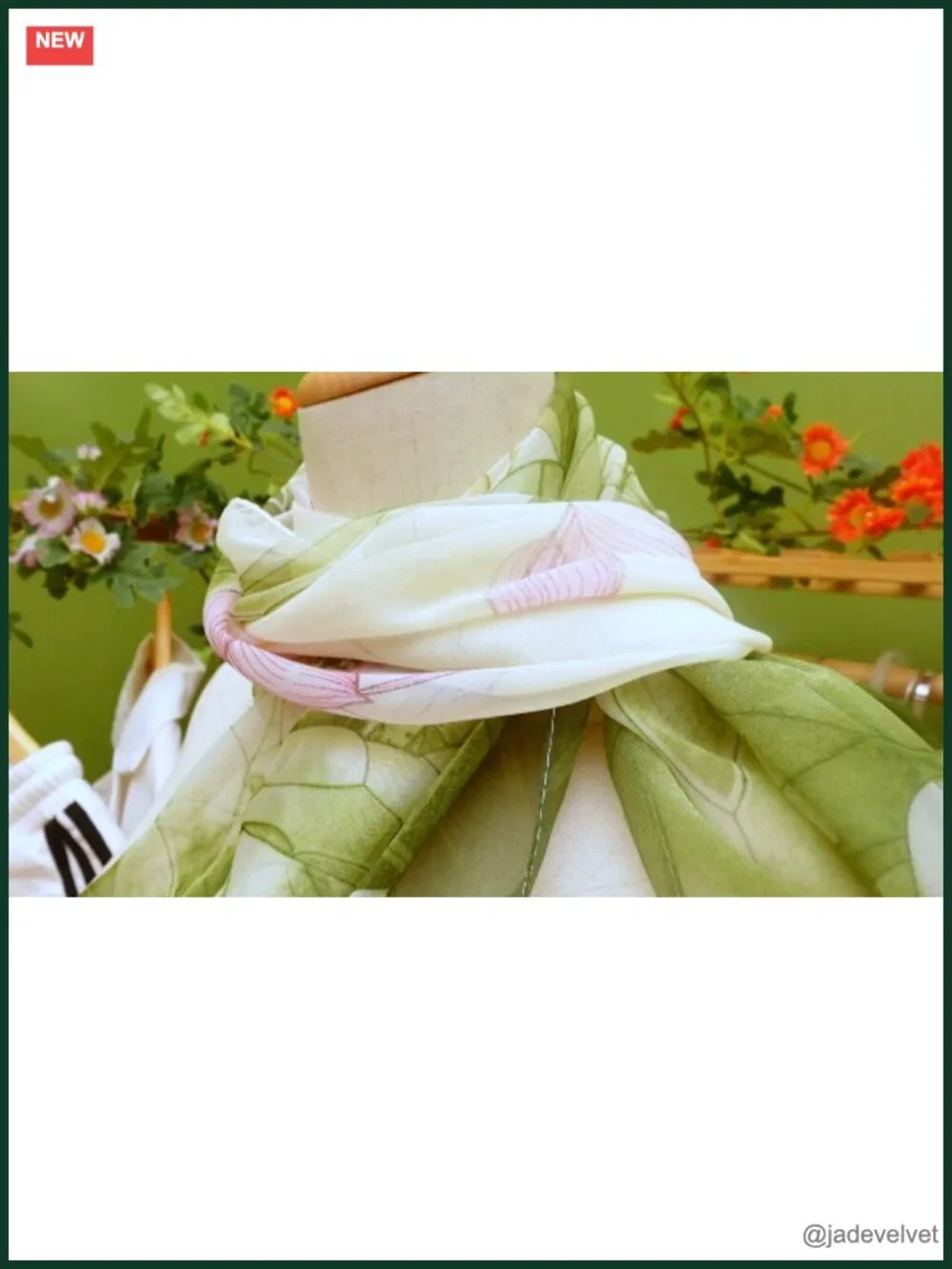 8 Pcs Lightweight Georgette Scarves Floral Lotus Pattern Long Shawl Wrap