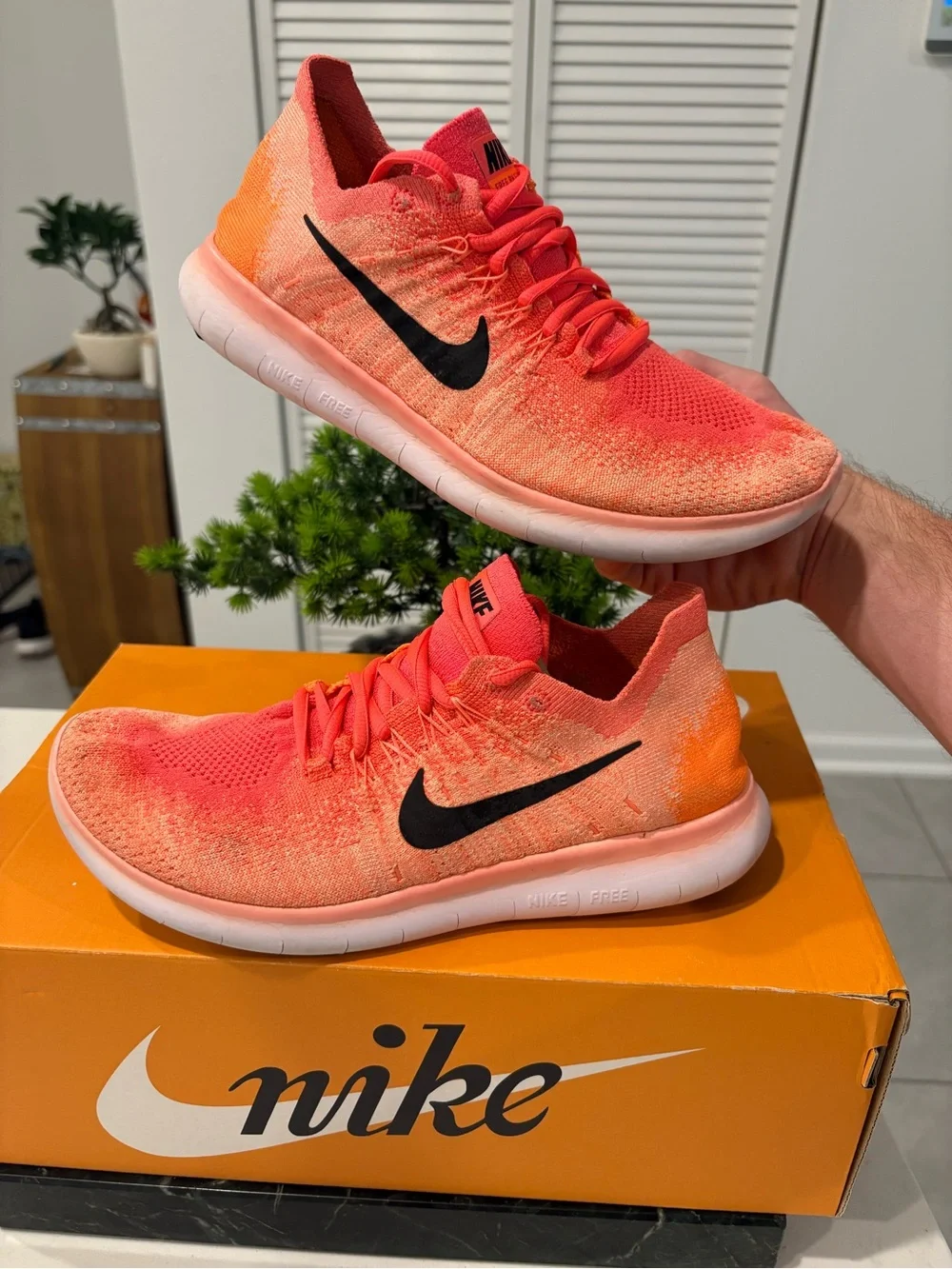 Nike Women’s Free RN Flyknit Running Shoes - Pink/Orange/Coral *Rare* Sz 7.5