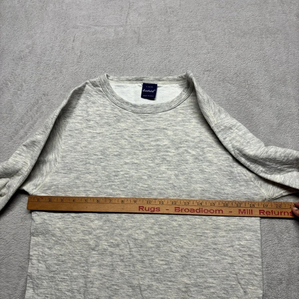 VTG Duofold Thermal Base Layer Shirt Heather Gray USA Mens L 42-44 Wool Blend
