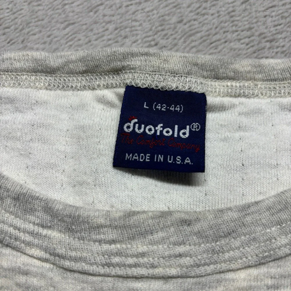 VTG Duofold Thermal Base Layer Shirt Heather Gray USA Mens L 42-44 Wool Blend