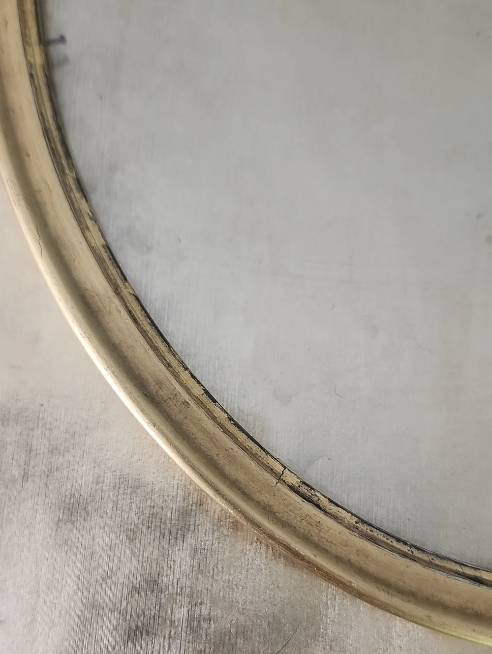 Antique Louis XVI Style Gilded Ornate Gold Oval Picture Frame with Floral Crest