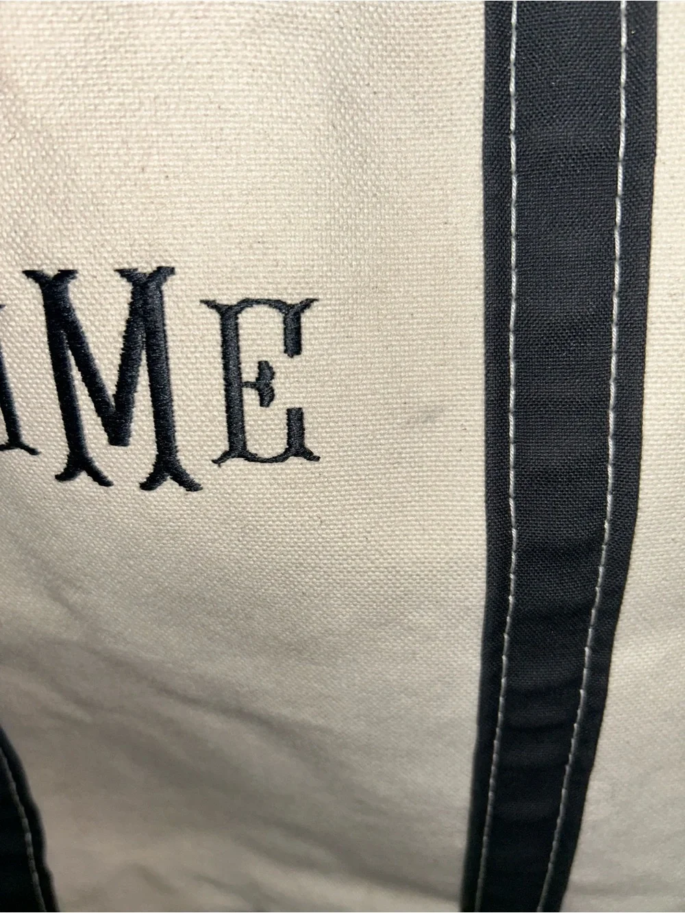 Vintage L.L. Bean Boat and Tote Natural Canvas Black Made USA Tote Shoulder Bag